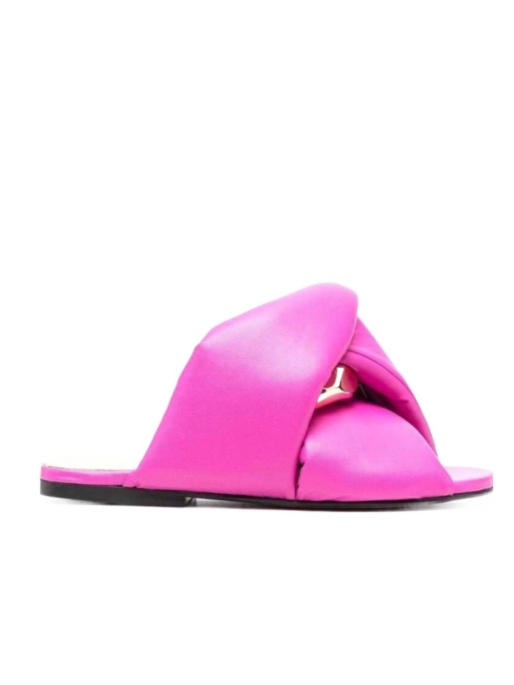 JW ANDERSON Chain flat sandals Hot Pink Knotted Slide Sandals with Gold Sz 6.5 - Picture 2 of 15